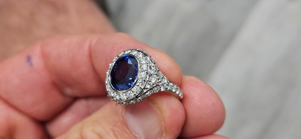Platinum Fine Ceylon Sapphire Ring