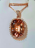 18k rose gold 18.80ct morganite pendant