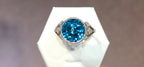 Fine 9.30ct Cambodian blue zircon set in 18kw
