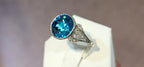 Fine 9.30ct Cambodian blue zircon set in 18kw