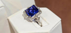 4.45ct gem blue purple tanzanite 18kw ring