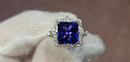 4.45ct gem blue purple tanzanite 18kw ring