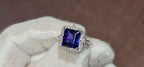 4.45ct gem blue purple tanzanite 18kw ring