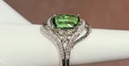 Unique & rare Chrome Tourmaline 18kw ring