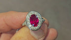Platinum 3.04ct Fine Ruby and Diamond Ring