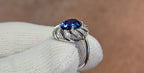 18kw fancy cocktail ring with 5.46ct Tanzanite and .392ct of diamonds