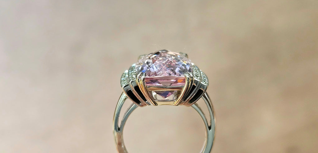 11.45ct Untreated natural pink Morganite from Nigeria set in 18kw