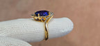 Deep purplish blue gem 6.18ct  Tanzanite ring 2-tone white and yellow 18k